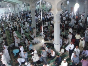 Inside the main Sunni mosque of Evaz city
